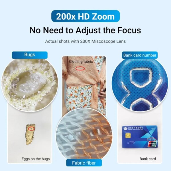 200x Magnification Pocket Microscope Lens with CPL and LED Light for SmartPhones - Image 5